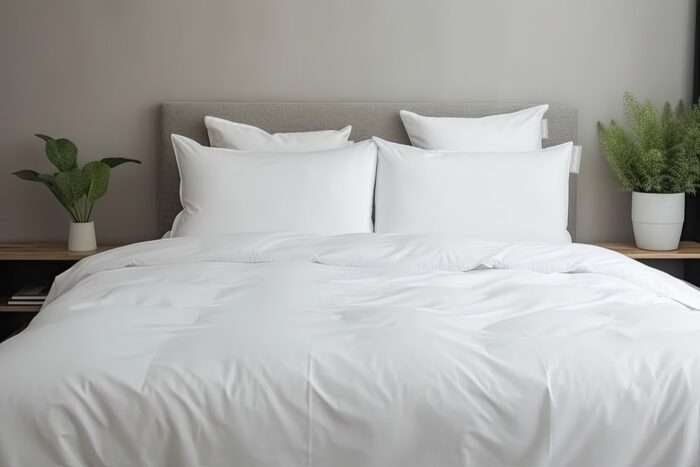 POSZWA HOTELOWA BIAŁA 220x200cm 150g/m2 100% BAWEŁNA zakład - Image 2