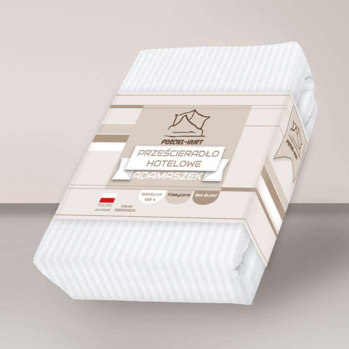 Prześcieradło Hotelowe Tradycyjne 300x300 Adamaszek Pasy 1cm - Image 2